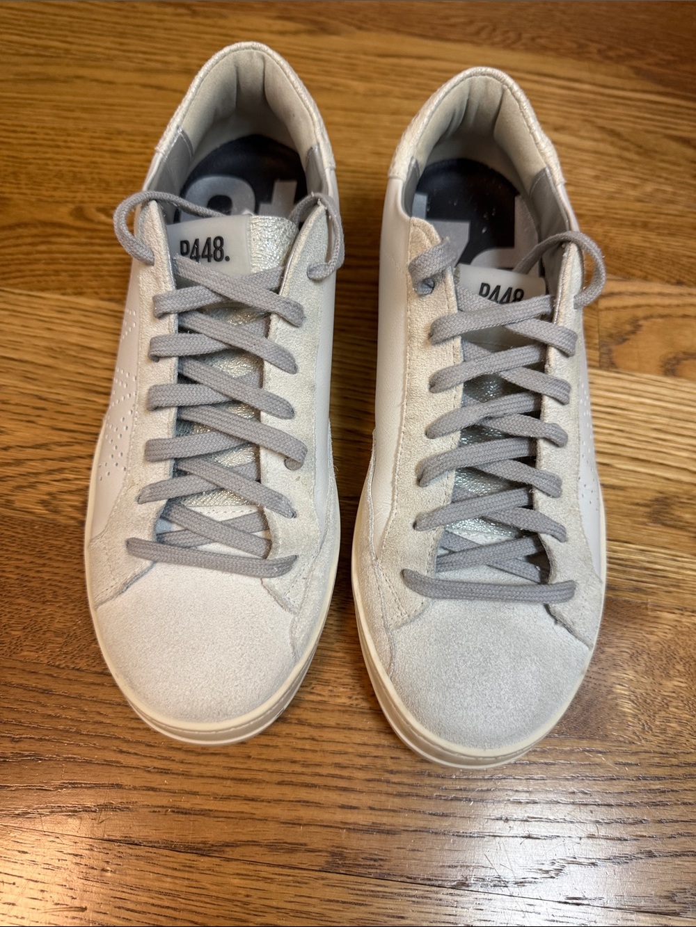 P 448 Light Gray Suede Casual Sneakers